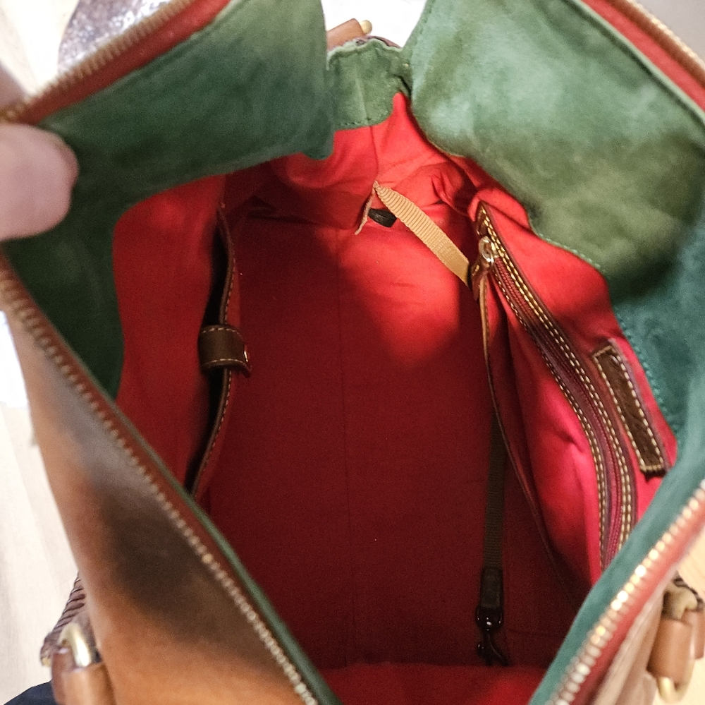 Dooney and Bourke Large chestnut florentine leather satchel with tassels - Picture 7 of 13